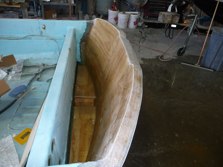Detail of new transom, under construction